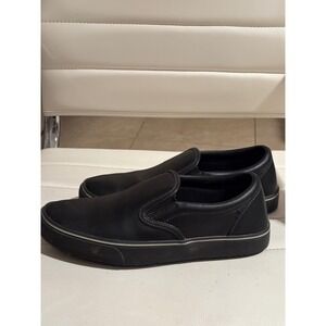 TredSafe Womens 8W Black Slip Resistant Work Shoes Leather Slip On MNTS0241001